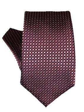 Canali Burgundy and Pink Textured Silk Tie